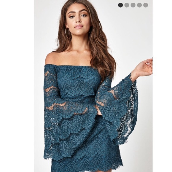 NWT MINKPINK teal tainted love lace dress - Picture 2 of 8